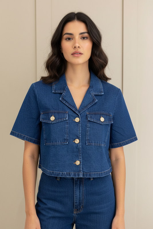 French Connection Archie Denim Shirt-Warm Indigo