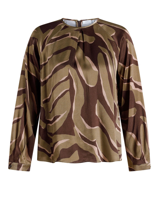 Yest Uma Top in Brown and Olive Green