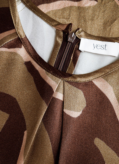 Yest Uma Top in Brown and Olive Green