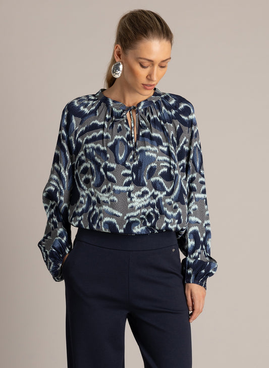 Yest Carmen Essential Top in Warm Grey Multi