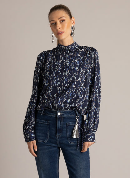 Yest Ussia Multi Colour Casual Top in Warm Grey
