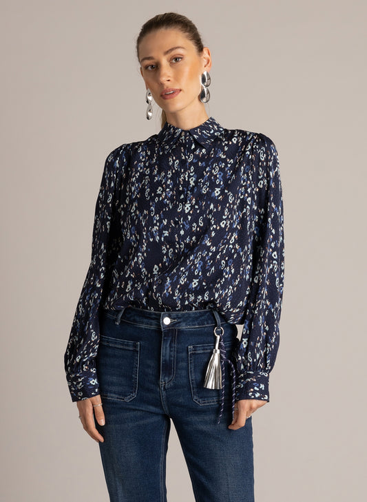 Yest Ussia Multi Colour Casual Top in Warm Grey