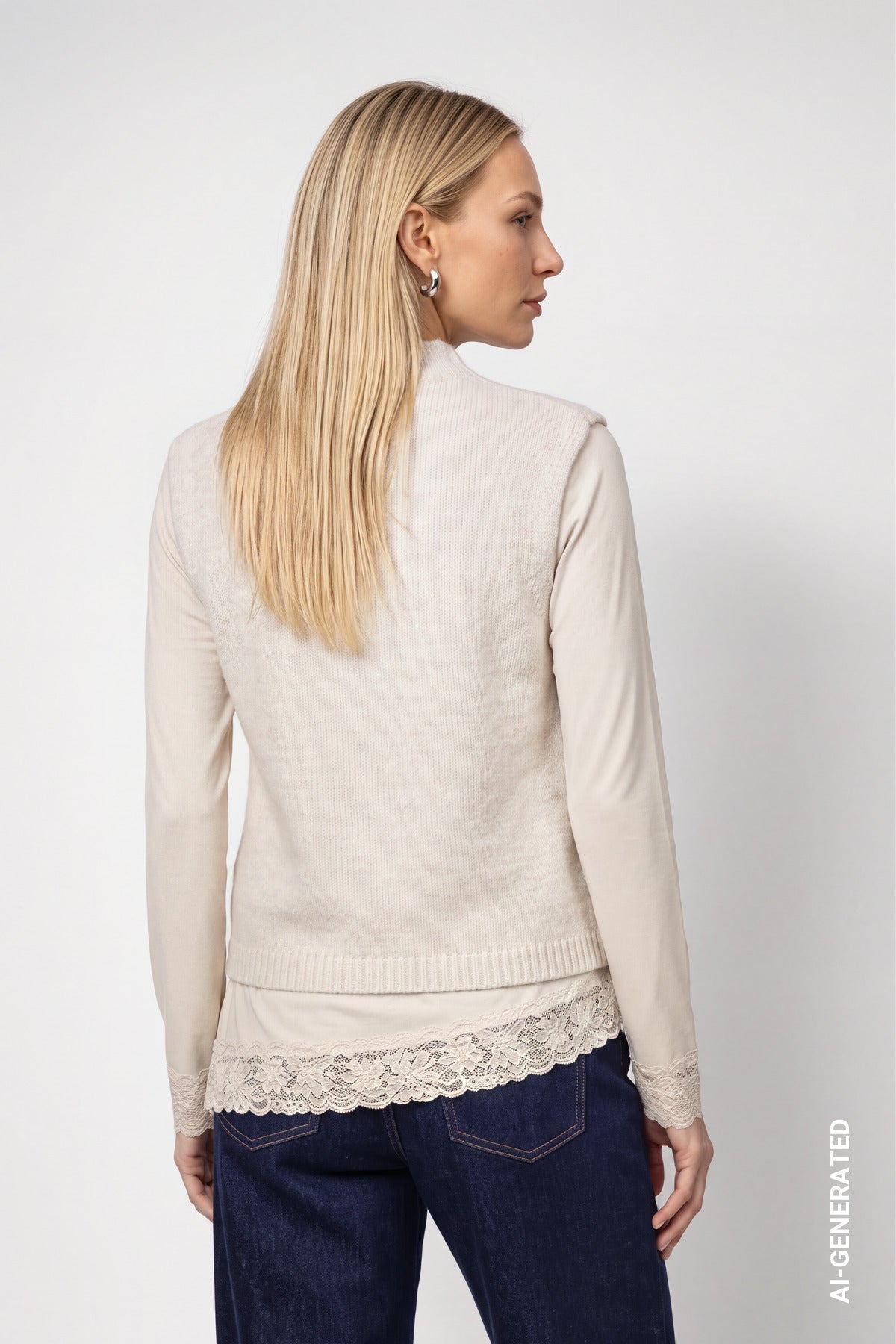 Monari Knitted Vest Warm Beige 810352