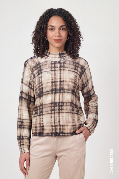 Monari Check Print Pullover 810148