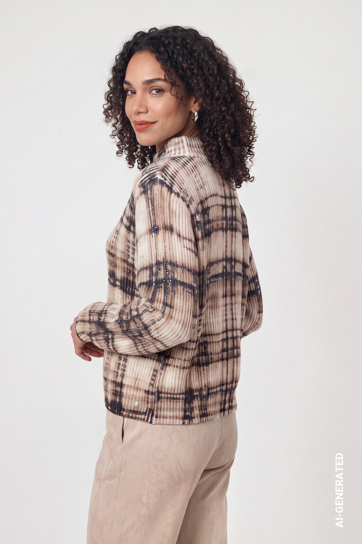 Monari Check Print Pullover 810148