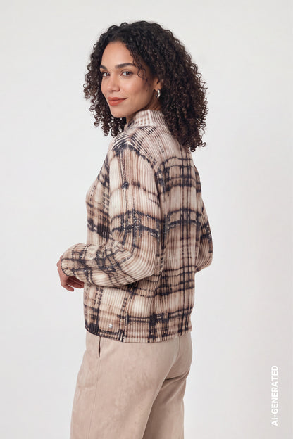Monari Check Print Pullover 810148