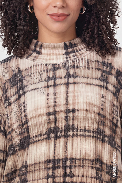 Monari Check Print Pullover 810148