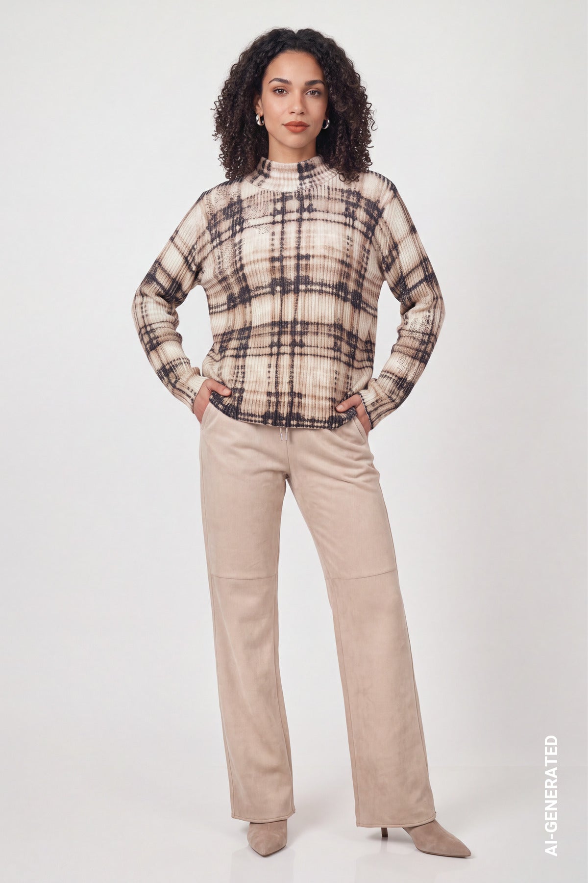 Monari Check Print Pullover 810148