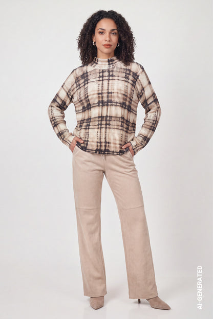 Monari Check Print Pullover 810148