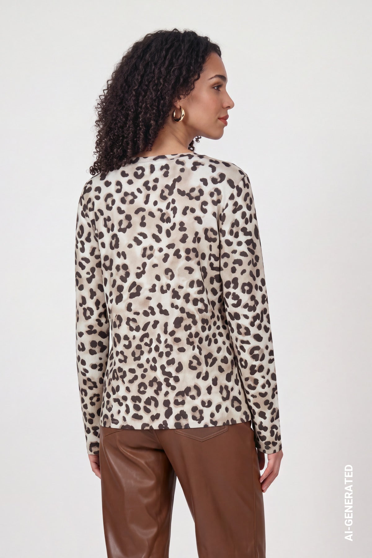 Monari Long-sleeve Top Leopard 810450