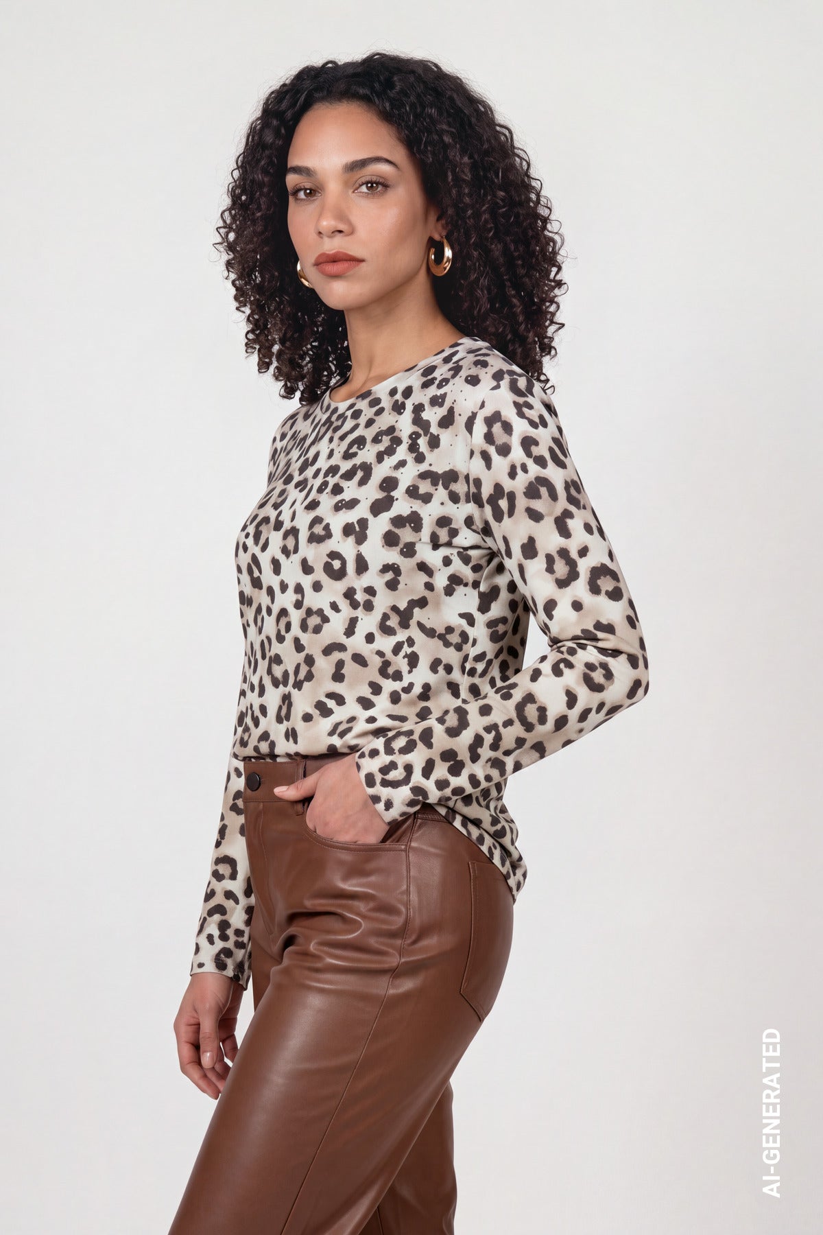 Monari Long-sleeve Top Leopard 810450