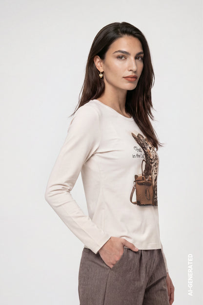 Monari T-Shirt Warm Beige 810432