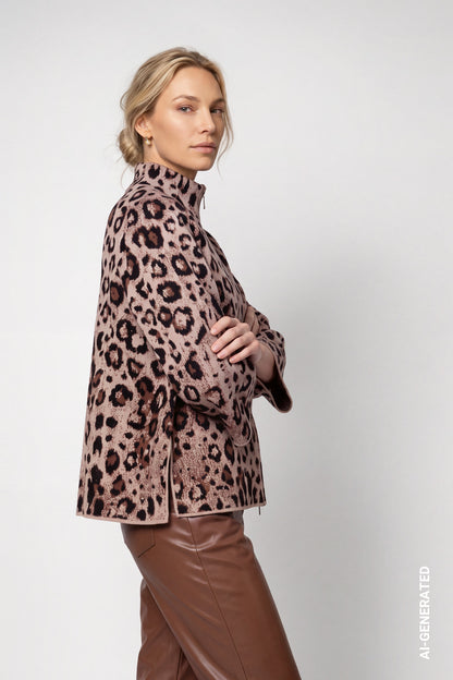 Monari Leopard Jacket Sesame Pattern 810366
