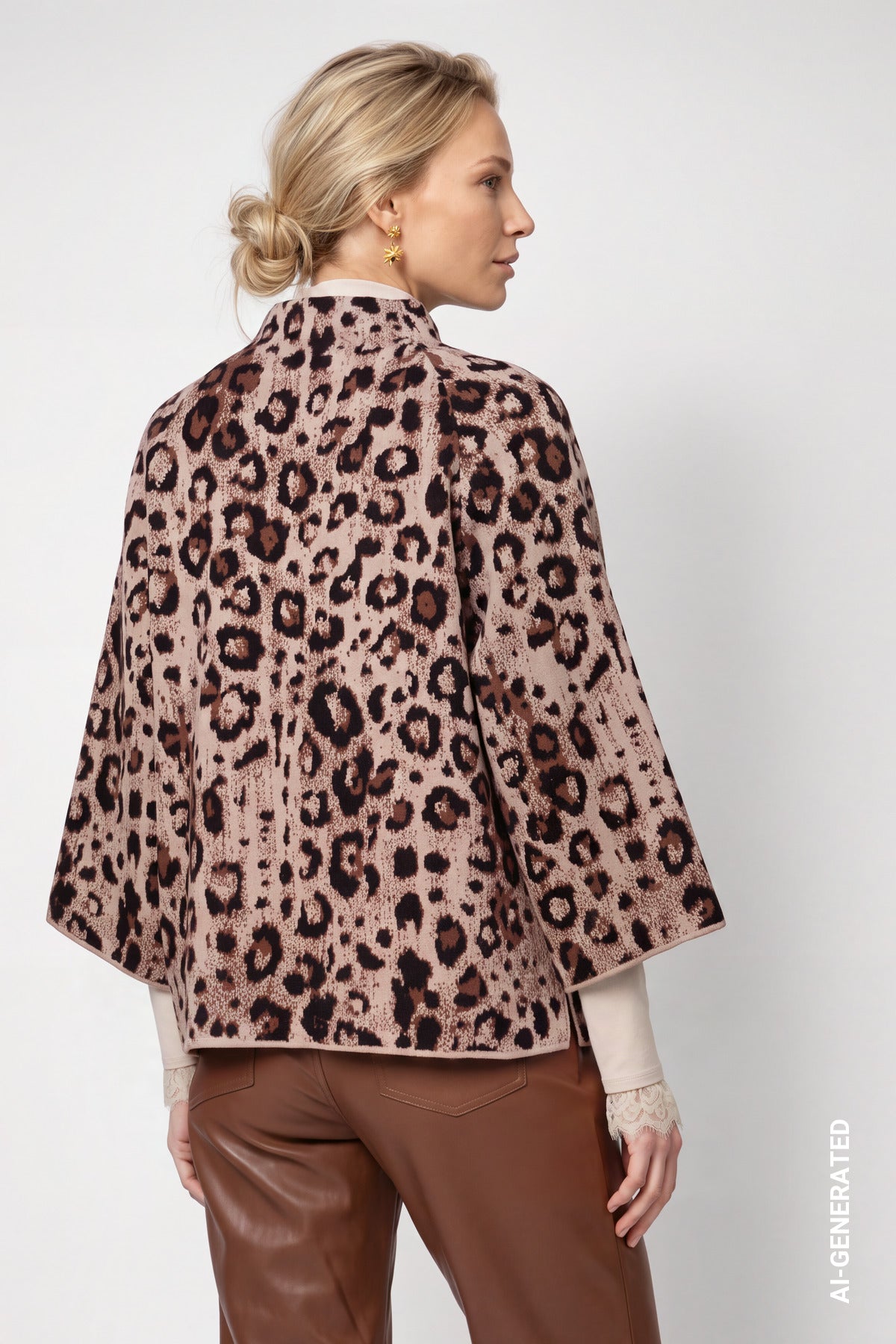 Monari Leopard Jacket Sesame Pattern 810366