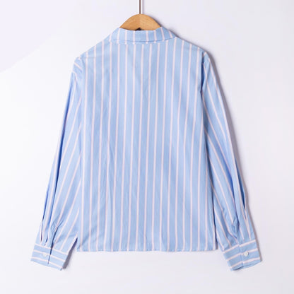 Killy Blue Stripe Bow Blouse