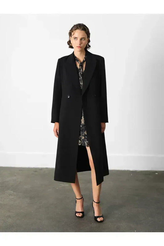 French Connection Black Azra Twill Structured Coat