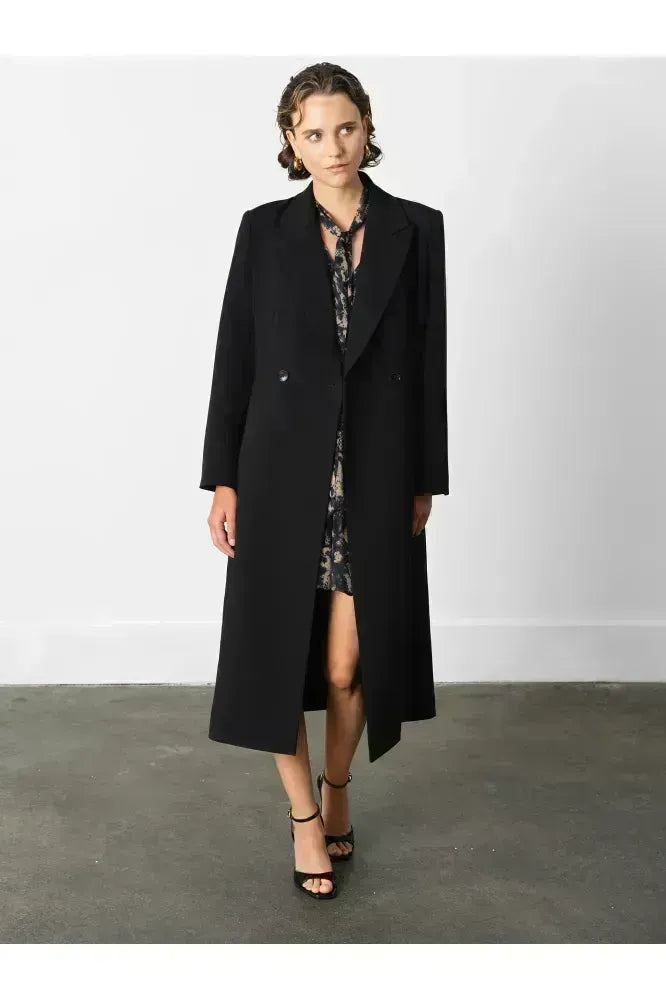 French Connection Black Azra Twill Structured Coat