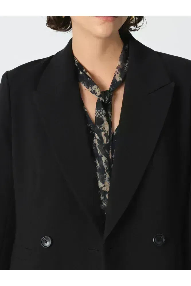 French Connection Black Azra Twill Structured Coat