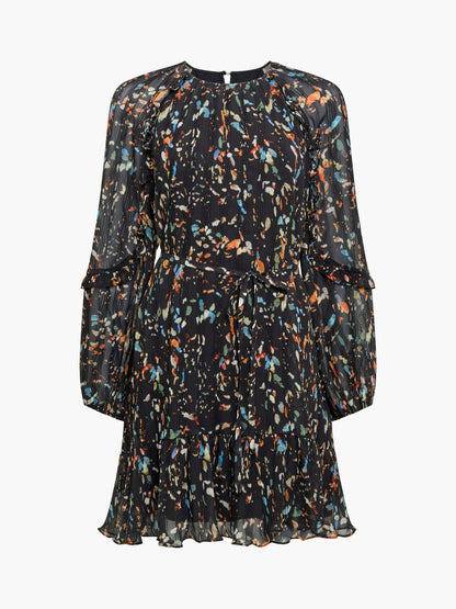 French Connection Kylie Abstract Print Dress-Black Multi