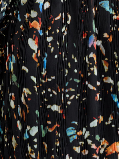 French Connection Kylie Abstract Print Dress-Black Multi