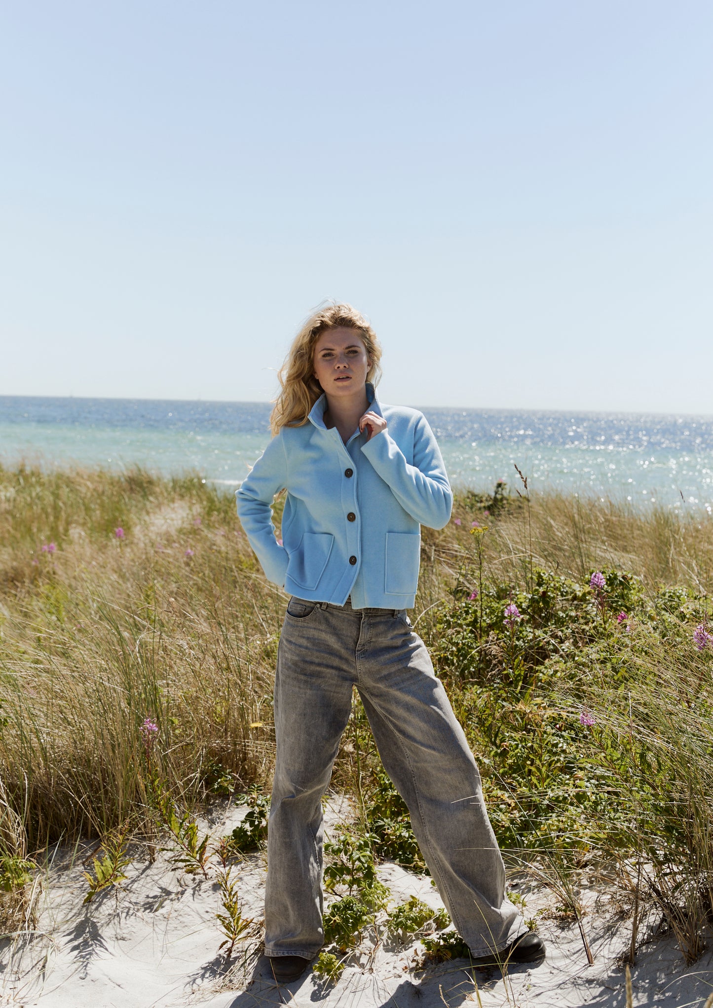 Henriette Steffensen Jacket Cardigan 7164 Dusty Blue