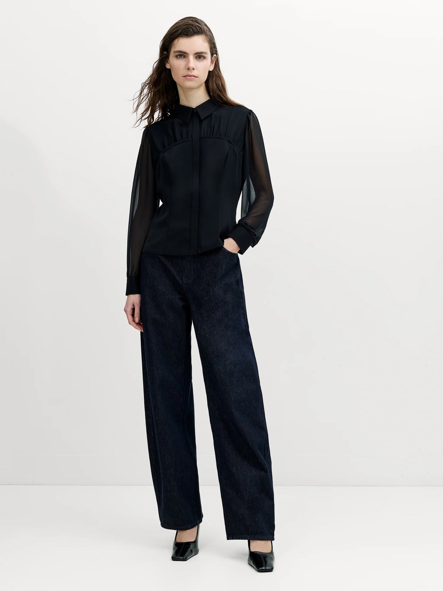 French Connection Arezzo Corset Shirt Black