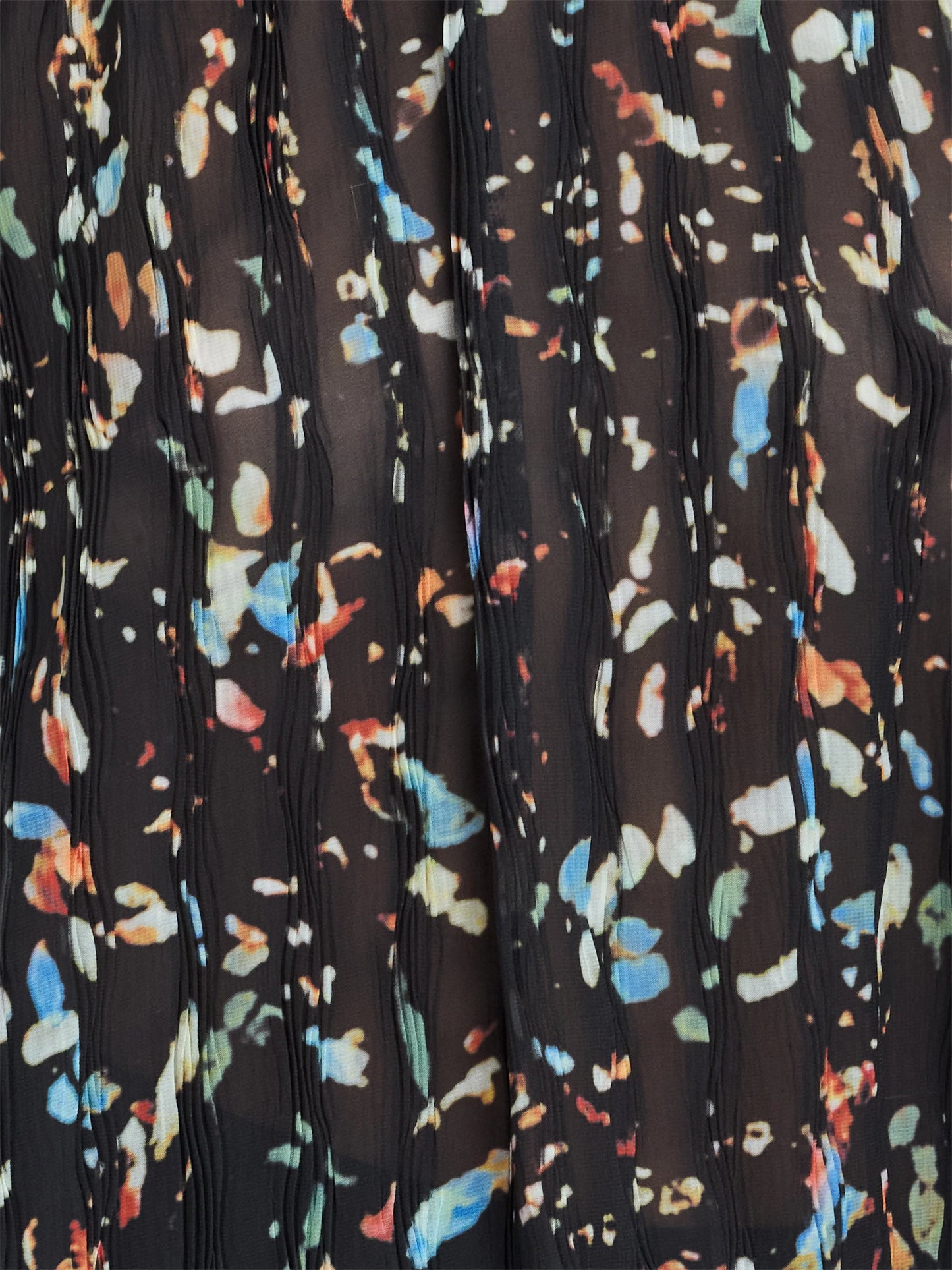 French Connection Kylie Abstract Printed Crinkle Blouse Black/Multi
