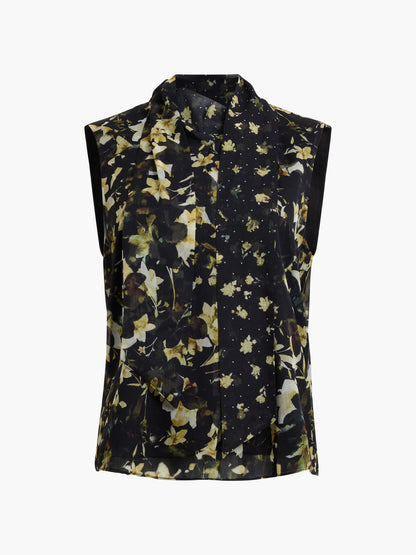 French Connection Serena Scarf Top Black Multi