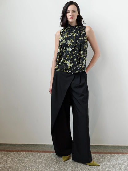 French Connection Serena Scarf Top Black Multi