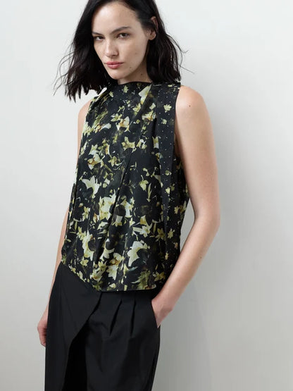 French Connection Serena Scarf Top Black Multi