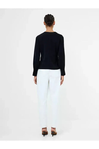 French Connection Black Crepe Peplum Top