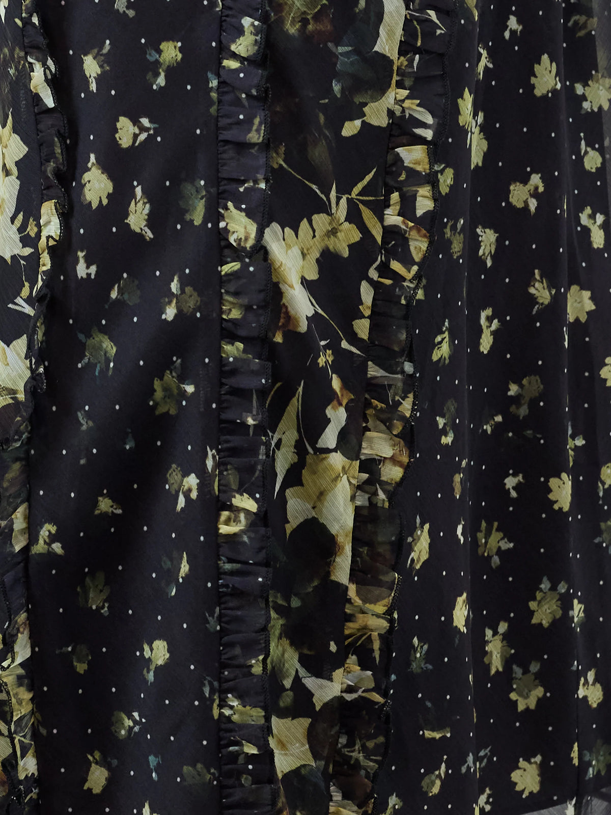 French Connection Serena Ruffle Skirt Black Multi