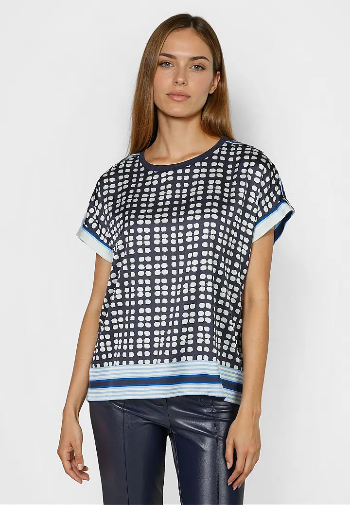 Marc Aurel Print Blouse Blue