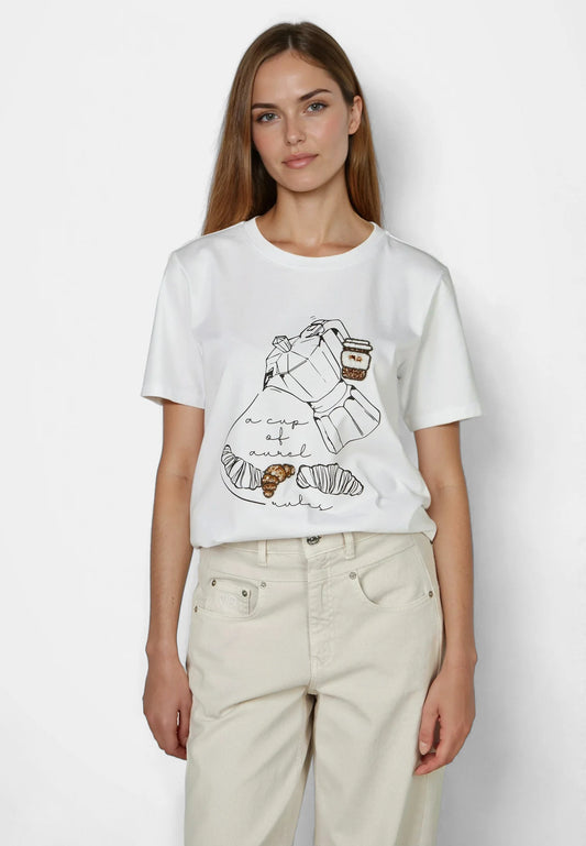 Marc Aurel Oversized T-Shirt Coffee Print