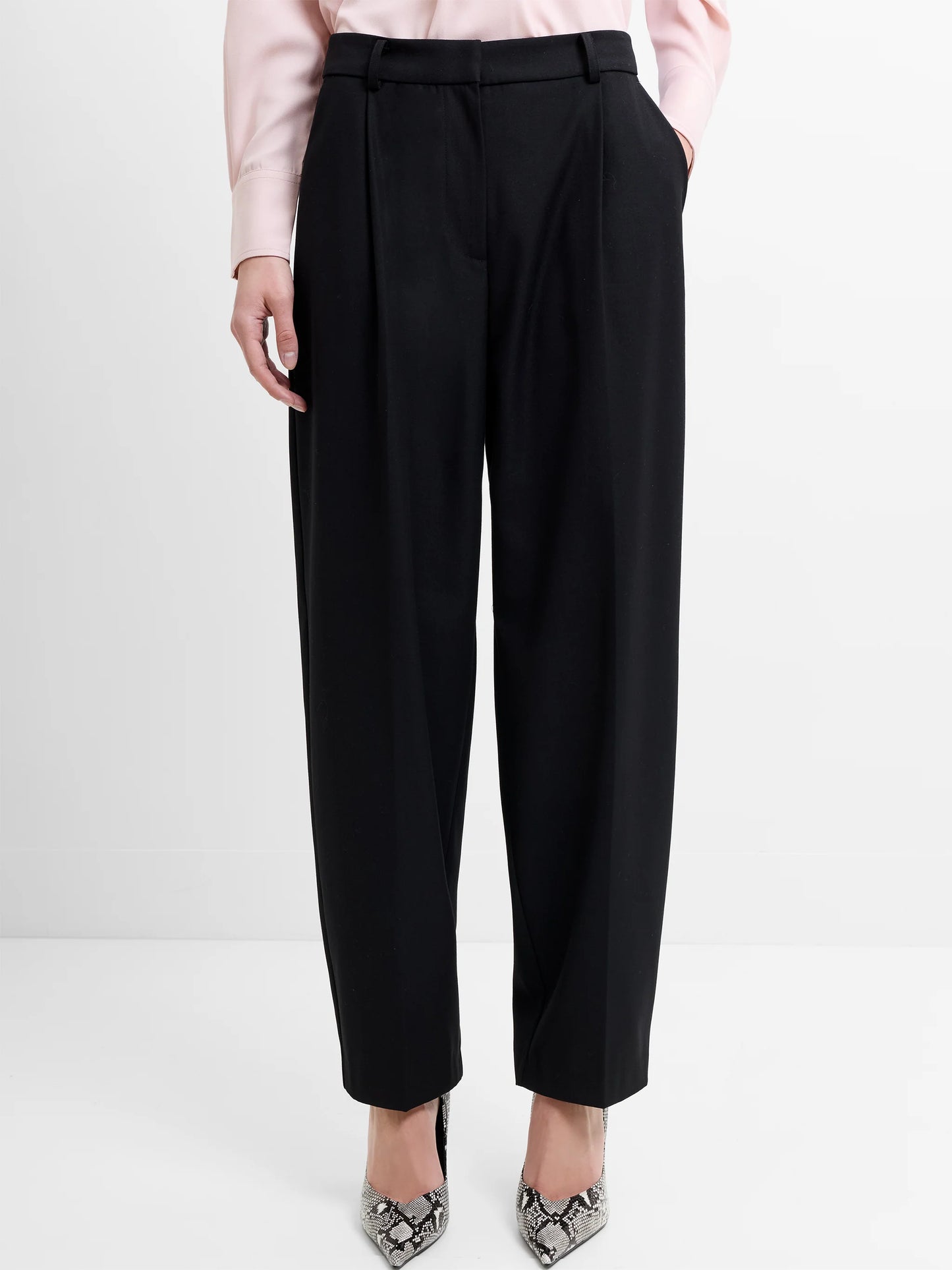 French Connection Netta Barrel Leg Trousers Navy