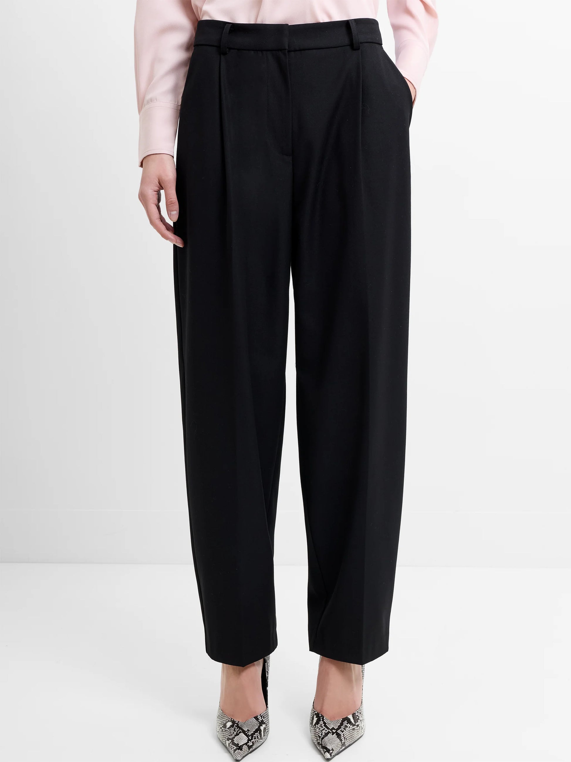 French Connection Netta Barrel Leg Trousers Navy