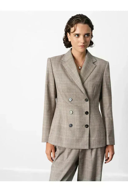 French Connection Brown Chester Check Blazer