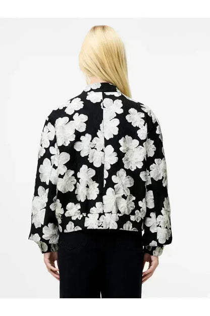 French Connection Cream/Black Lora Jacquard Bomber