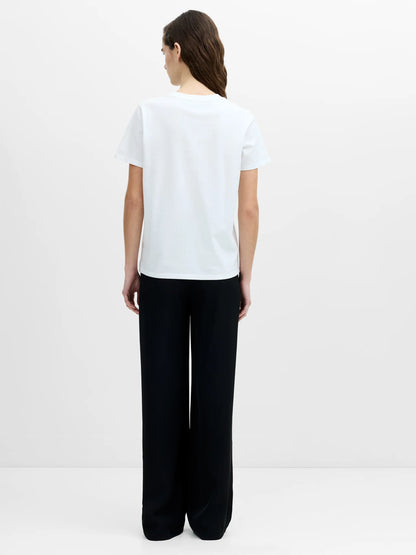 French Connection Bow T Shirt Linen-White/Black