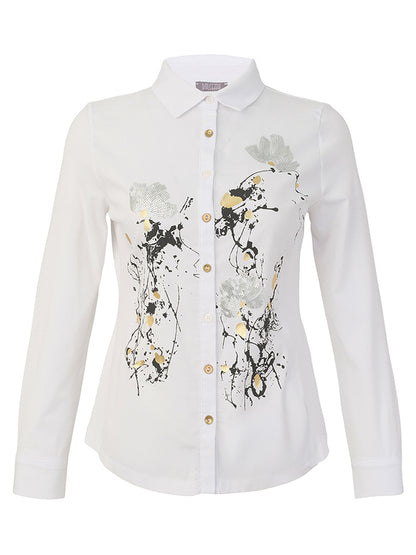 Dolcezza Abstract Floral Print Blouse 76263