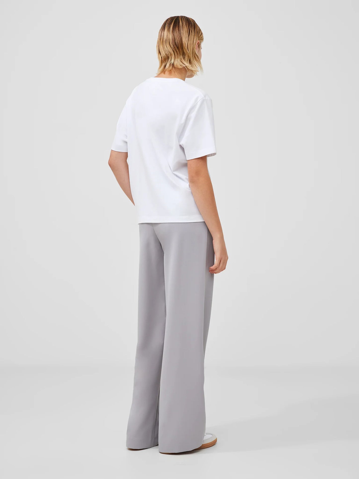 French Connection Cotton Rouched T-Shirt-Linen White