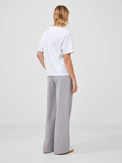 French Connection Cotton Rouched T-Shirt-Linen White