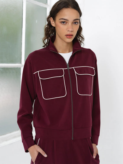 French Connection Wren Sweatshirt Berry Red