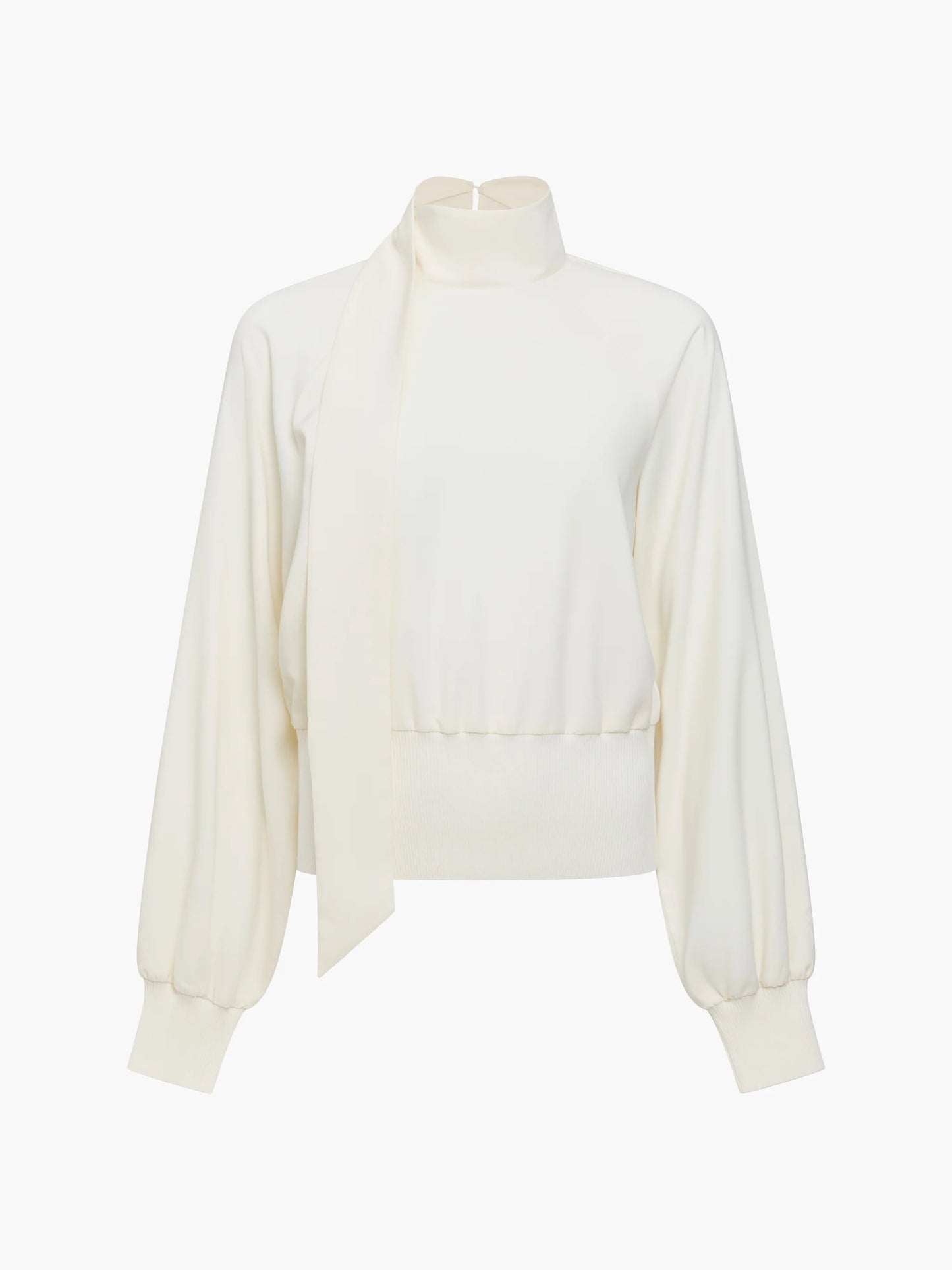 French Connection Krista Neck Scarf Detail Top Porcelain Cream