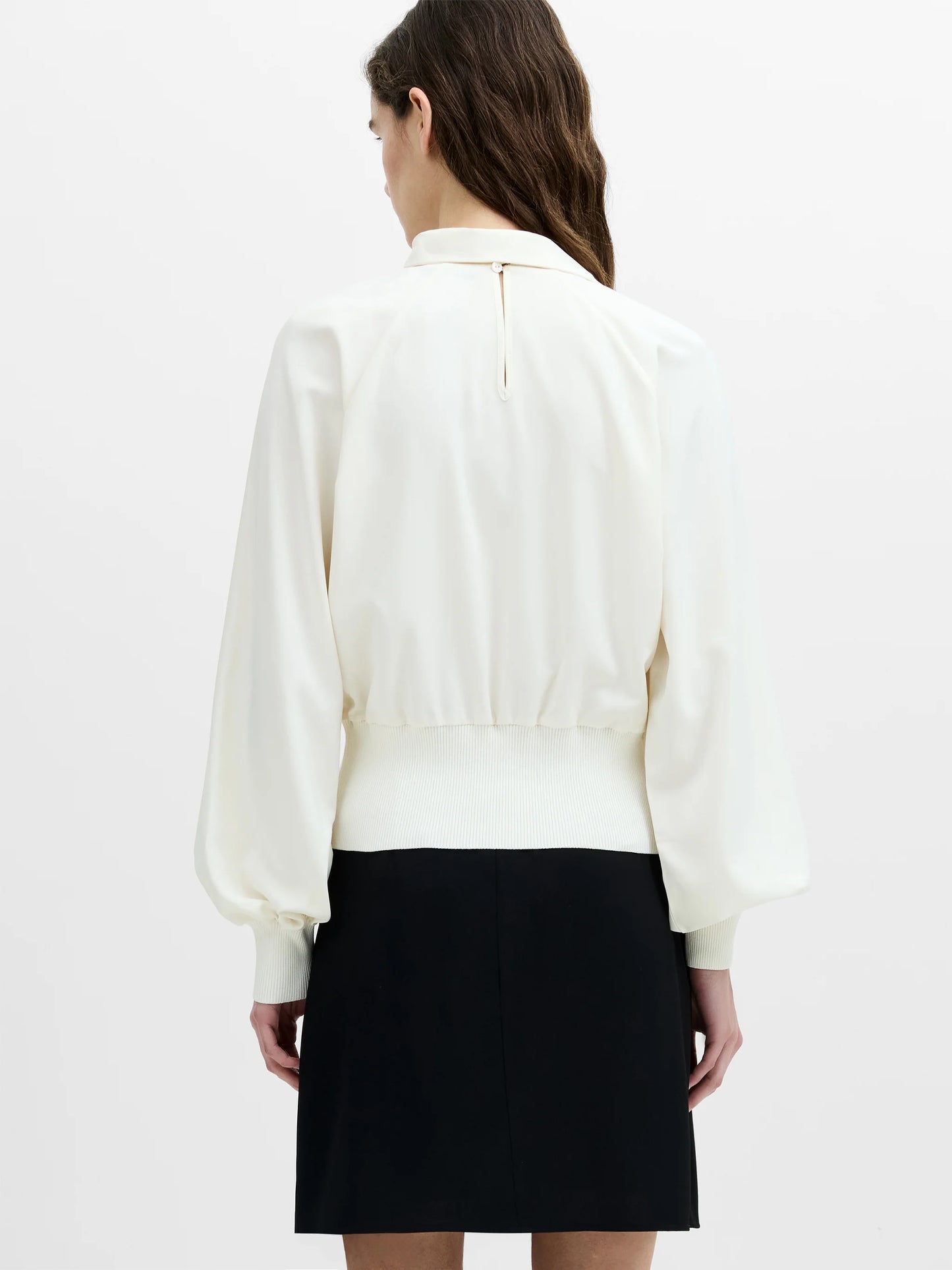 French Connection Krista Neck Scarf Detail Top Porcelain Cream