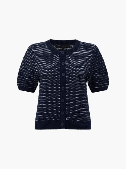 French Connection Haddie Faux Button Top Navy/White