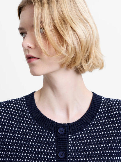 French Connection Haddie Faux Button Top Navy/White