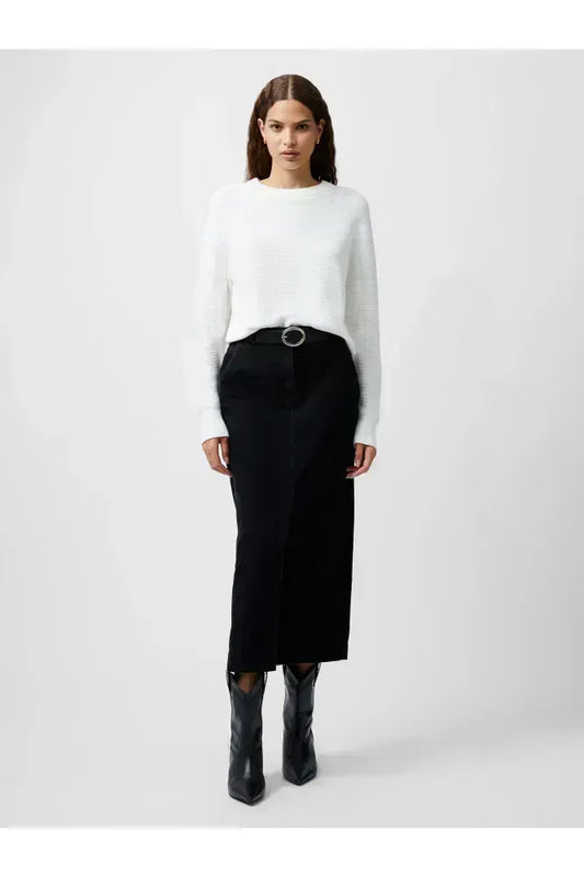 French Connection White Lilly Mozart Crew Jumper
