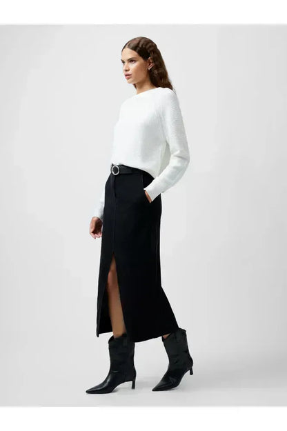 French Connection White Lilly Mozart Crew Jumper