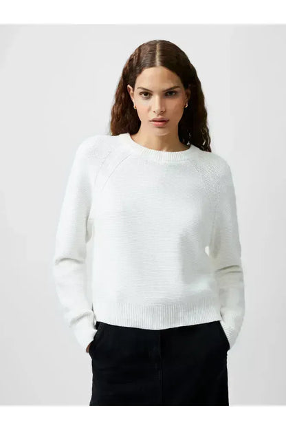 French Connection White Lilly Mozart Crew Jumper